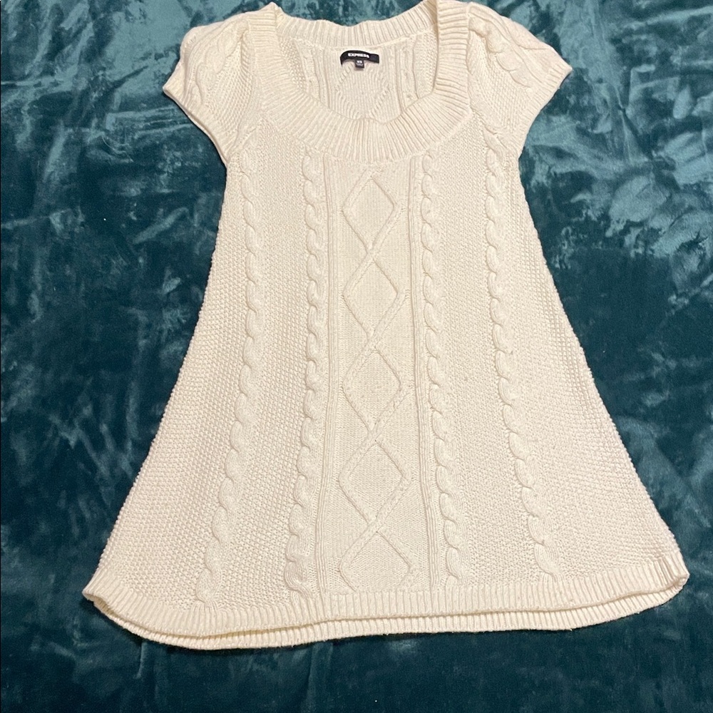 Express Cream Cable Knit Dress Size XS